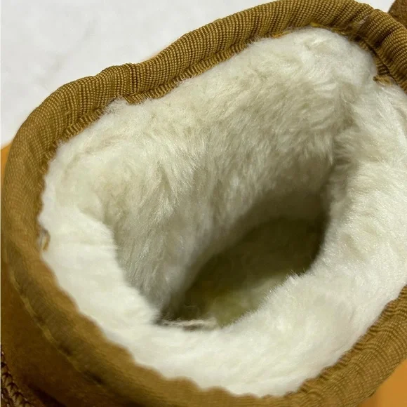 Women’s Ultra Mini Platform Faux Fur Lined Waterproof Boots in Chestnut - Picture 10 of 12